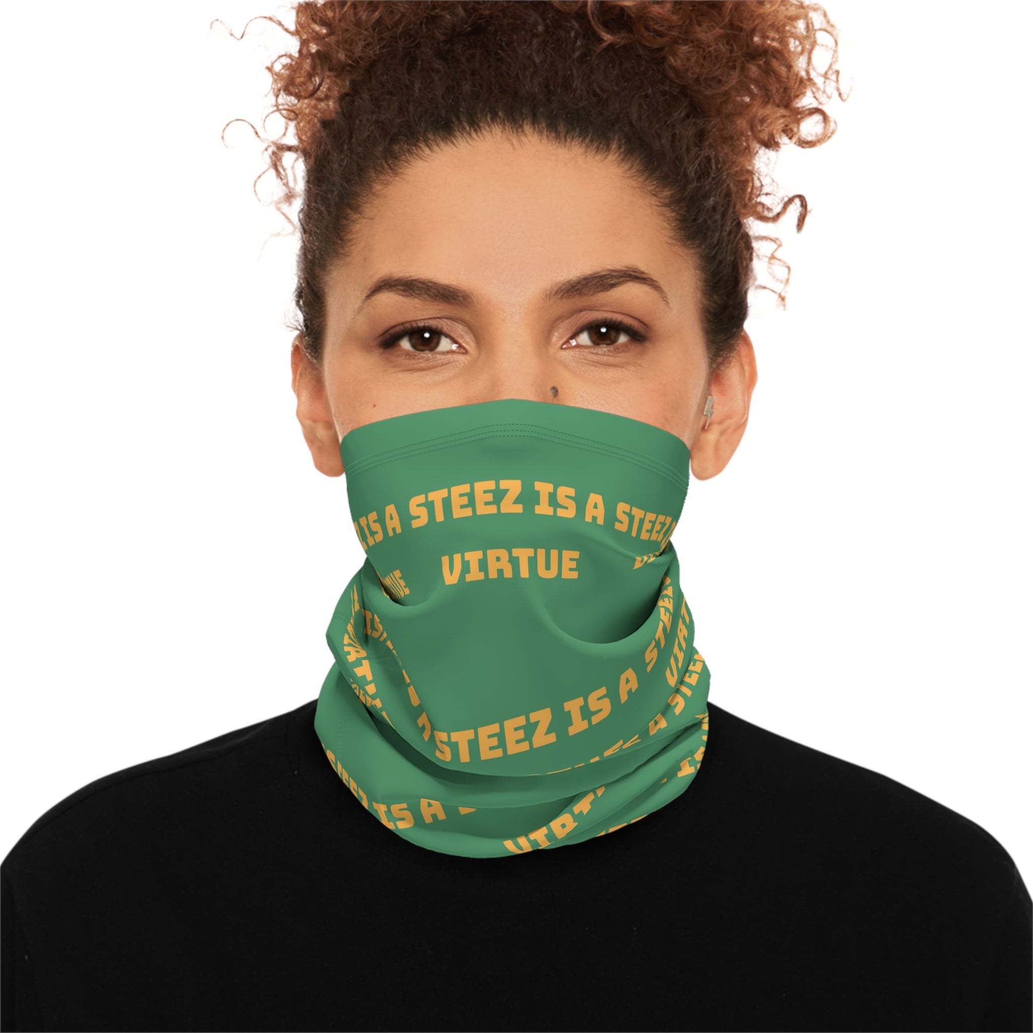 Winter Neck Gaiter - "STEEZ IS A VIRTUE" Drawstring Neck Tube