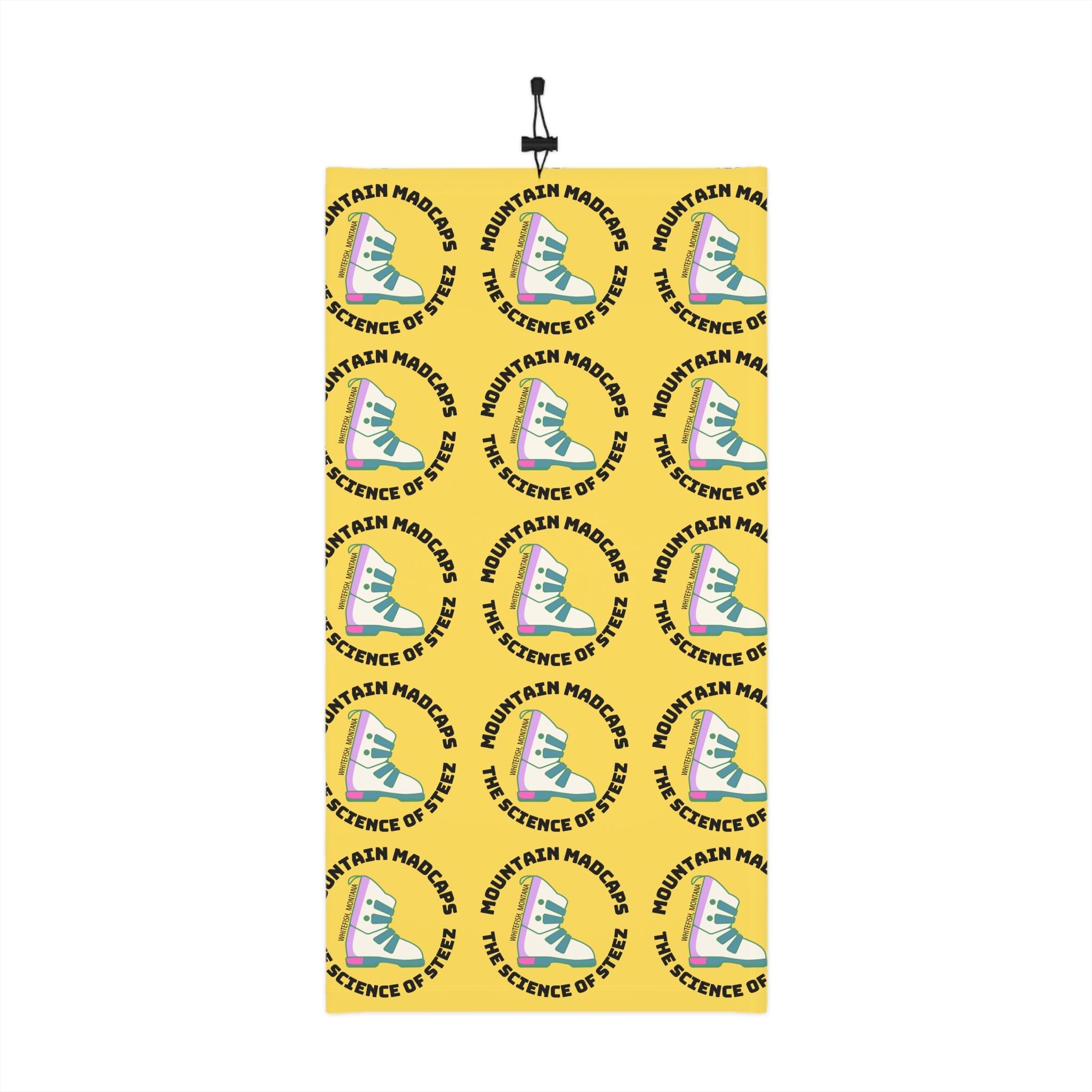 Yellow "Mountain Madcaps"  Drawstring Neck Gaiter