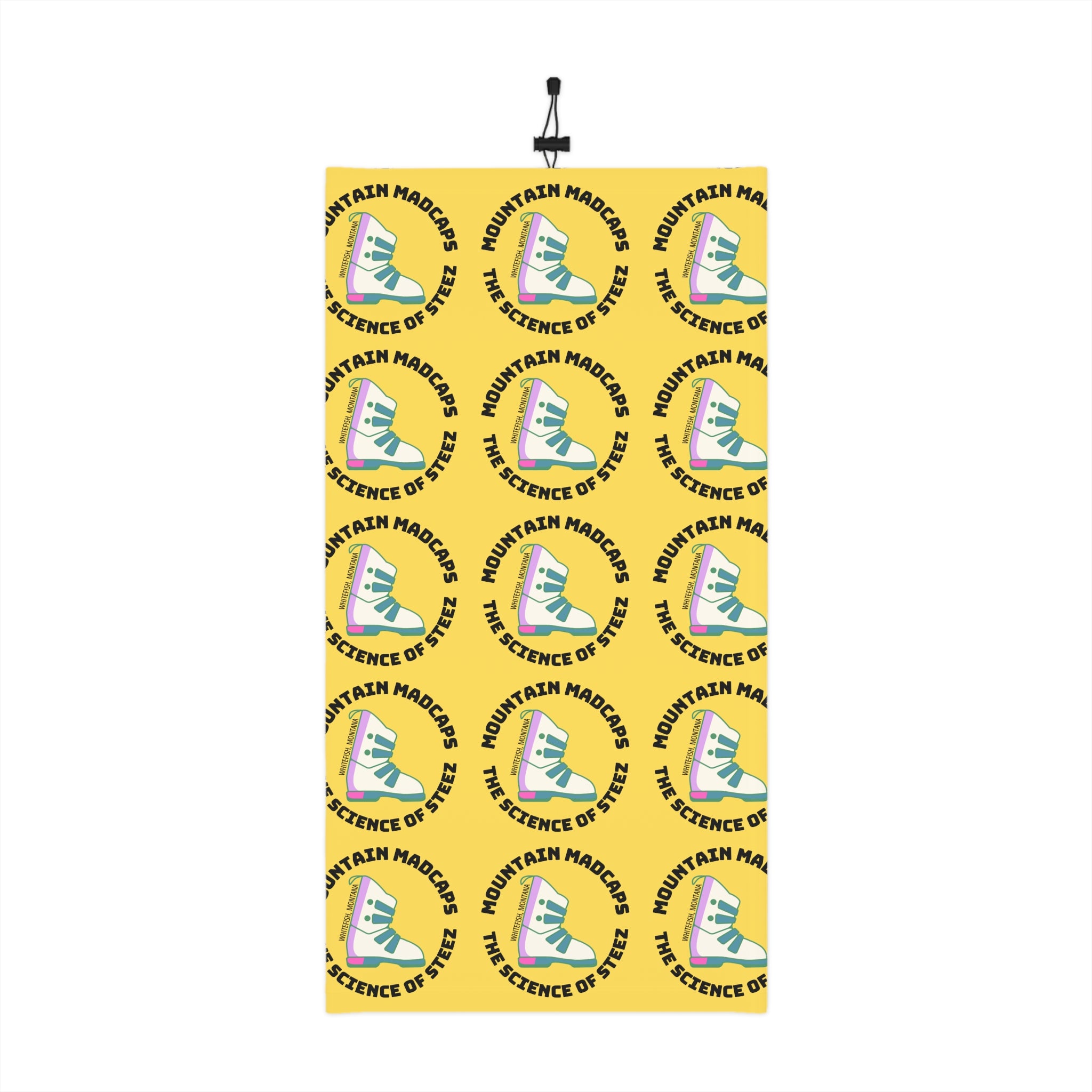 Yellow "Mountain Madcaps"  Drawstring Neck Gaiter