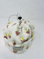 White Autumn Flower cinch hat/buff