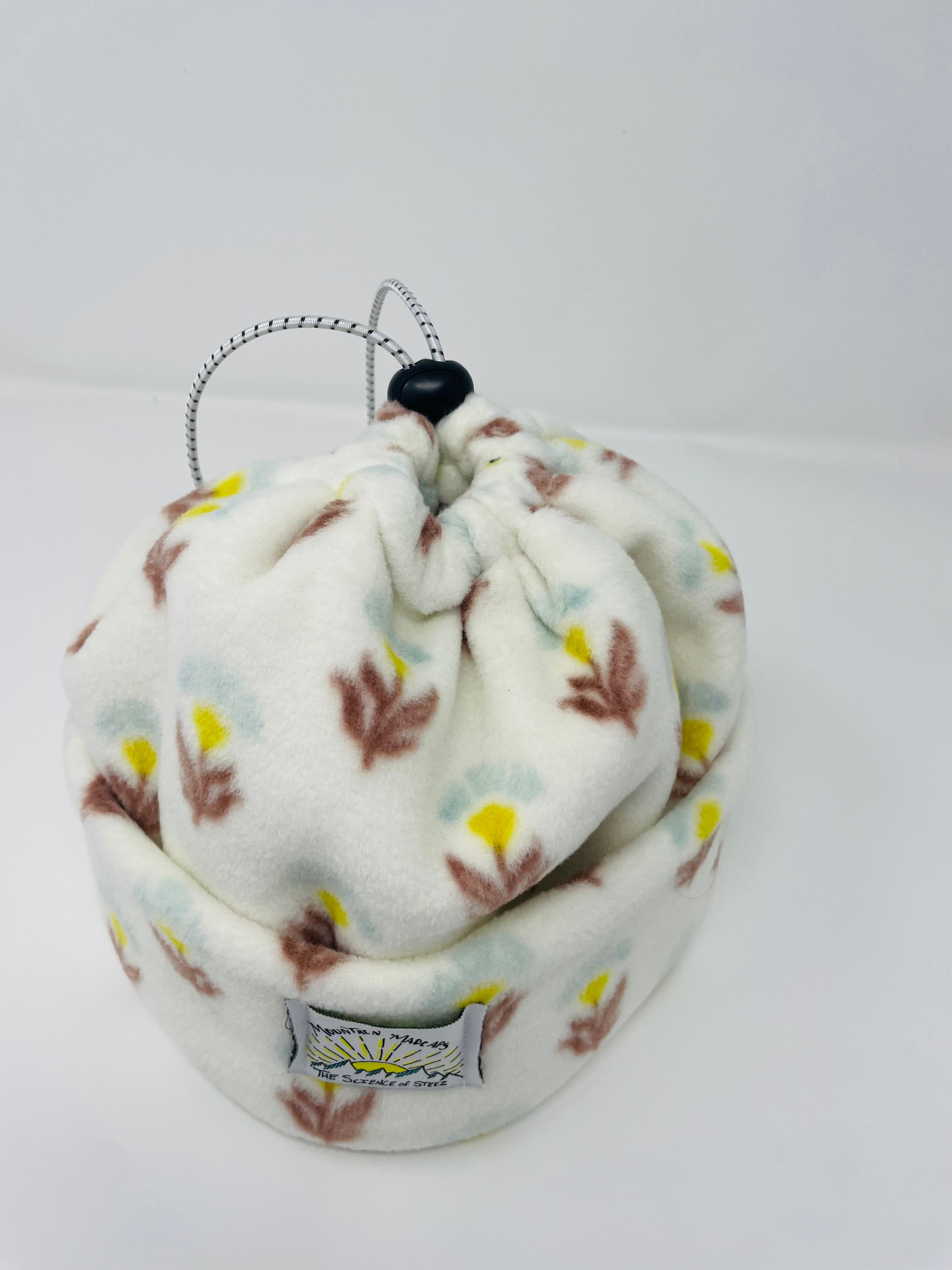 White Autumn Flower cinch hat/buff