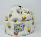 White Autumn Flower cinch hat/buff