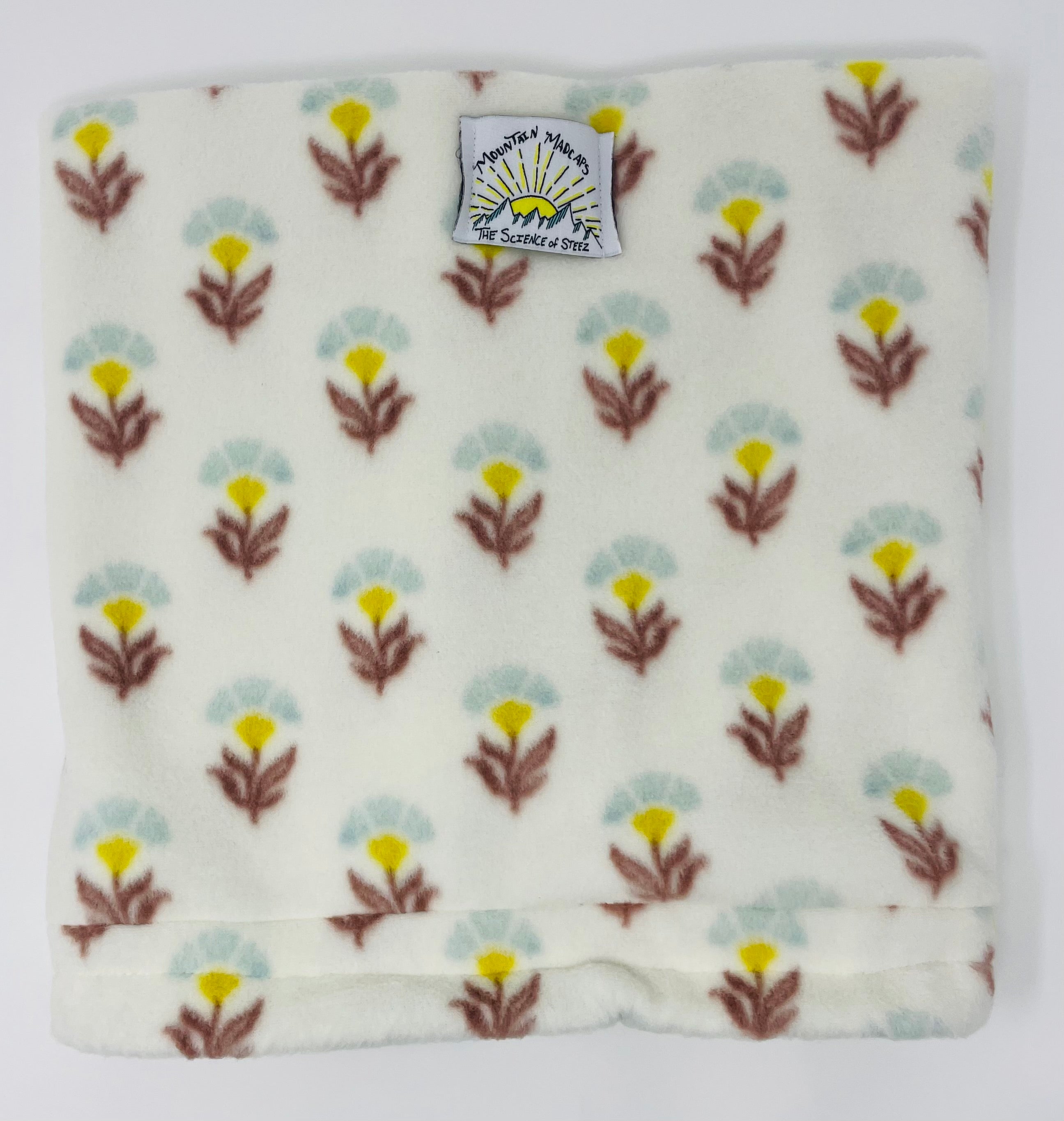 White Autumn Flower cinch hat/buff