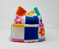 Flower Checker 4-point Beanie, Cute winter hat, ski beanie