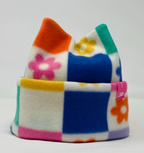 Flower Checker 4-point Beanie, Cute winter hat, ski beanie