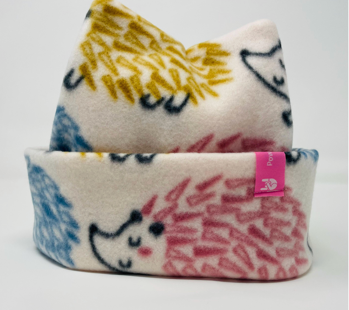 Cute Hedgehog Fleece 4-point Beanie, ski hat, winter beanie