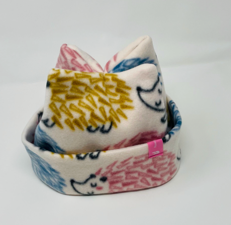 Cute Hedgehog Fleece 4-point Beanie, ski hat, winter beanie