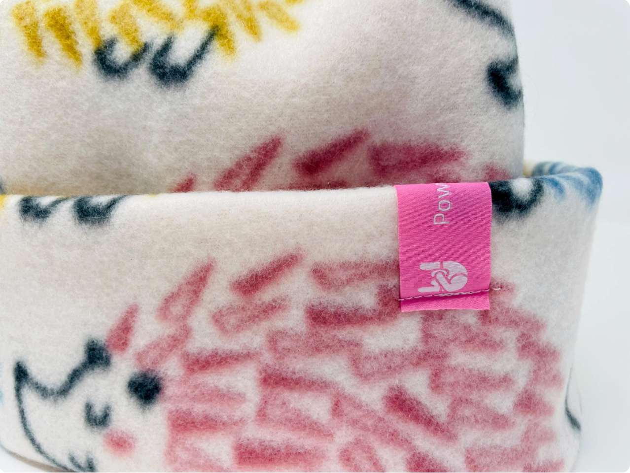 Cute Hedgehog Fleece 4-point Beanie, ski hat, winter beanie