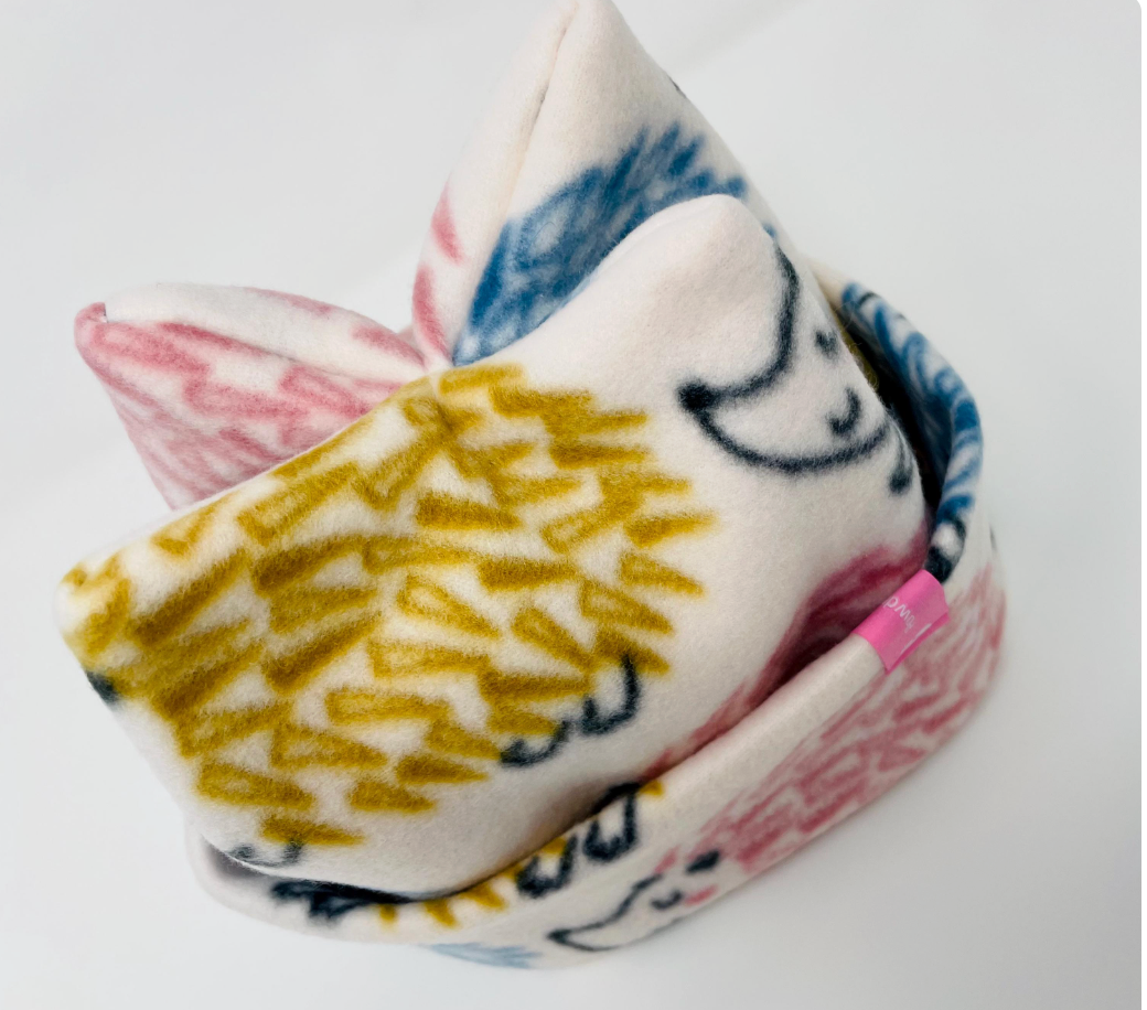 Cute Hedgehog Fleece 4-point Beanie, ski hat, winter beanie